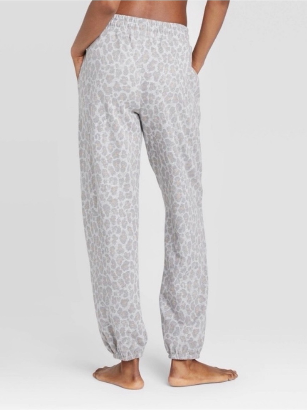 Colsie Gray Leopard Print Jogger Lounge Pants XL - Picture 2 of 7